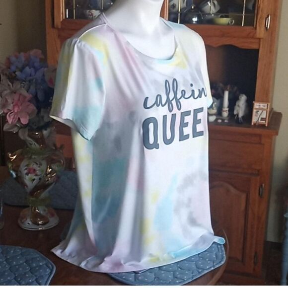 Secert Treasures ' CAFFEINE QUEEN' PJS  Set TIE DYE JAMMIES Size XL 16- 18 - Picture 1 of 12